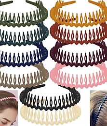economico -1pc moda antiscivolo fasce di plastica senza sforzo con denti pettine fasce per capelli magre per donne uomini ragazze adolescenti, denti lunghi morandi