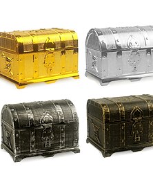 abordables -Coffre au trésor des pirates plaqué or, jouets en plastique pour enfants, coffre au trésor d'halloween