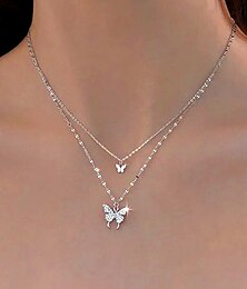 abordables -Mujer Collares Moda Exterior Mariposa Collares