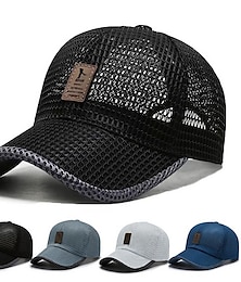 cheap -Men's Baseball Cap Unisex Trucker Hat Summer Breathable Full Mesh Hat Black Navy Blue Fitness Letter Ultraviolet Resistant Outdoor Sports