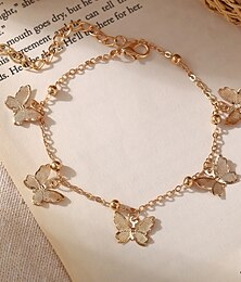 abordables -Mujer Pulseras Moda Exterior Mariposa Pulsera