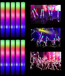 economico -spugna colorata schiuma fluorescente bastone carnevale concerto emergenza flash bastone bar performance grande led luce bastone oggetti di scena fosforescenti forniture per feste