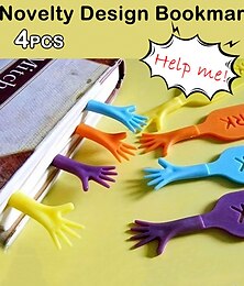 billige -4stk Bokmerker og klemmer Bærbar Ergonomisk Design Dekorasjon Papír til Skole Kontor Elev 2.75*0.7*15 cm