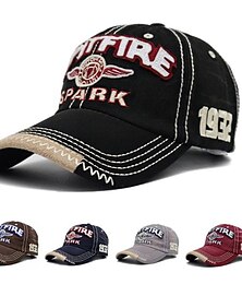 abordables -Unisexo Gorra de Béisbol Sombrero para el sol Negro Rojo Algodón Lavado Viaje Estilo playero Exterior Vacaciones Letra Ajustable Filtro Solar Moda