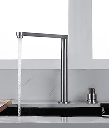 economico -Rubinetto da cucina in acciaio inox miscelatore lavello rubinetto pieghevole, maniglia singola girevole a 360 gradi con tubo freddo e caldo g1/2
