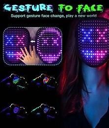 preiswerte -Halloween-LED-Maske, Geste, Lichtmaske, Gesichtsveränderung, Induktion, Party-Performance, Atmosphäre, Requisiten