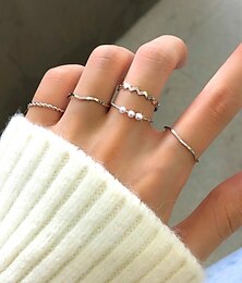 billige -Dame Ringer Mote utendørs Geometri Ringe