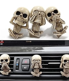 levne -osvěžovače vzduchu ventilační klipy auto doplňky pro muže ženy roztomilá lebka auto klimatizace ventilační klip dekorace pro auto kancelář obývací pokoj domácí halloween vánoční dárek - 3ks/set