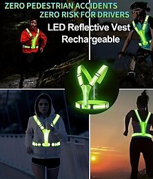 abordables -Gilet réfléchissant à LED rechargeable par USB – équipement de sécurité haute visibilité pour le carnaval, la course à pied, le cyclisme, la marche et les sports de nuit