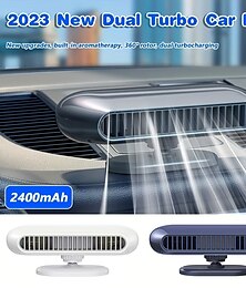 abordables -ventilateur de refroidissement de voiture 360 ° conception double noyau réglable air de refroidissement ventilateur portable ventilateur usb