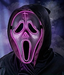 abordables -led masque lumineux crier peur halloween masque festival carnaval accessoires funky pvc masque décoratif
