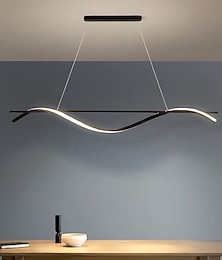 abordables -luminaires suspendus 100/120cm led suspension 3 couleurs table à manger suspension lampe suspension réglable en hauteur avec télécommande lustre en métal îlot de cuisine bar salle à manger salon