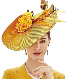economico -fascinators fibra sintetica Halloween Kentucky Derby Glamour fantasia Con Floreale A tulipano Copricapo Copricapo
