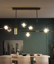 preiswerte -LED Chandeliers 106cm Nordic Pendant Lights Living Dinning Kitchen Hanging Lamp Modern Glass Ball Chandelier Lighting Bedroom Lamp 110-240V