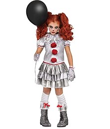 economico -esso Burlesque Pagliaccio Pennywise Vestiti Carnevale Vestiti Costume cosplay Vestito da Serata Elegante Per bambini Da ragazza Completi Cosplay Prestazioni Feste Halloween Carnevale Mascherata
