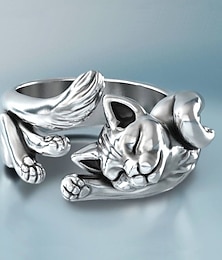 olcso -1db Állítható gyűrű For Női Ajándék Napi Randi Ötvözet Retro Állat