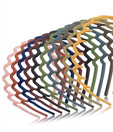 baratos -1pc zig zag headbands para mulheres meninas adolescentes, faixas de cabelo de plástico com dentes, pente de cabelo antiderrapante faixas de cabeça acessórios de cabelo