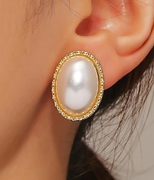 cheap -Women's Stud Earrings Hoop Earrings Clip on Earring Retro Drop Elegant Vintage Stylish Simple Sweet Imitation Pearl Earrings Jewelry 1# / 2# / 3# For Party Street Daily Holiday Festival 1 Pair