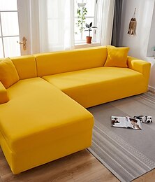 abordables -housse de canapé extensible bordeaux élastique sectionnel canapé fauteuil causeuse 4 ou 4 ou 3 places forme L gris bleu uni solide doux durable lavable