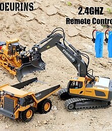 זול -מחפר 120 rc 2.4 גרם שלט רחוק הנדסי רכב זחלן דחפור משאית dump משאית מזבלה צעצועי רכב חשמלי לבנים ילדים מתנות לילדים