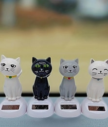 billige -ny solenergi swing dukke biltilbehør kreativ tegneserie katt bil ornament gave barn leker