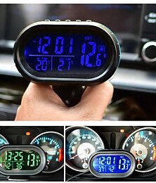 economico -auto orologio digitale termometro auto 12v-24v voltmetro tester di tensione 3 in 1 orologio dell'automobile orologio luminoso a led per auto