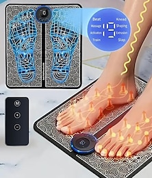 cheap -Electric EMS Foot Massager, Pad Remote Controlable & Rechargeable Pain Relief Relaxation Foot Acupoint Massage Pad Muscle Stimulation Improve Blood Circulation Gifts For Home Office Holiday