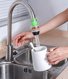 billige -sekslags justerbar kranfilter vannrenser husholdningsbad kjøkken tappevannsfilter sprutsikker vannkran dusj