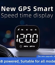 economico -tachimetro digitale gps car hud display a testa alta con velocità digitale in mph kph bussola direzione di guida affaticamento promemoria guida allarme velocità eccessiva contachilometri parziale