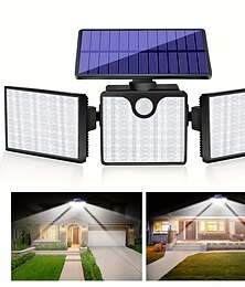abordables -266leds appliques murales solaires ultra lumineuses étanches capteur de mouvement rotatif lumière pour mur extérieur de cour de porche