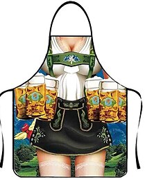 cheap -Oktoberfest Apron Couples Cooking Aprons German Party Costume for BBQ Baking Chef Kitchen Gifts