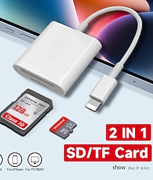 Недорогие -Двойной считыватель карт SD поддерживает SD и TF Card Trail Портативный считыватель карт Micro SD Приложение не требуется для камеры iphone ipad