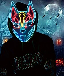 economico -carnevale led maschera di halloween mascherata cosplay maschera incandescente adatta per uomini donne bambini