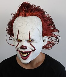 economico -1pc halloween horror clown ritorno all'anima maschera trucco joker copricapo cos vestire oggetti di scena anime cosplay divertenti accessori a sorpresa