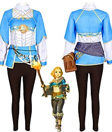 billiga -Inspirerad av The Legend of Zelda: Tears of the Kingdom Prinsessa Animé Cosplay-kostymer Japanska Halloween Cosplay-kostymer Till Dam
