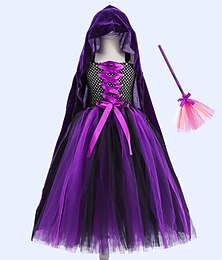 levne -Čerodějnice předvečer Všech svatých Šaty Cosplay kostým Kostým na Večírek Valpuržina noc Dětské Dívčí Karneval Plesová maškaráda Karneval Večírek Víkend Jednoduché Halloweenské kostýmy Oblékněte se