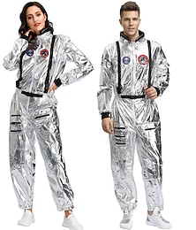ieftine -Bărbați Pentru femei Astronaut Costum Cosplay Pentru Mascaradă Mardi Gras Adulți Leotard / Onesie Pălărie
