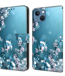 economico -telefono Custodia Per iPhone16 iPhone 15 iPhone 14 13 12 11 Pro Max Plus Mini Porta carte di credito Copertina ribaltabile Con supporto A calamita Slot per schede Farfalla Fiore decorativo Fiore