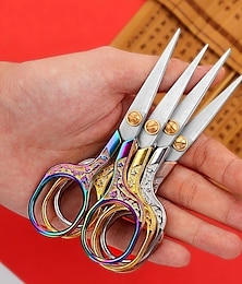 cheap -Plum Scissors Stainless Steel Household Scissors Office Stationery Scissors Handmade Paper-Cut Thread Scissors Retro Embroidery Scissors