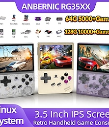 cheap -ANBERNIC RG35XX Retro Handheld Game Console Linux System 3.5 Inch IPS Screen Portable Pocket Video Player 10000+ Games Boy Gift, Christmas Birthday Party Gifts for Friends and Children