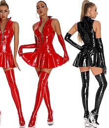 preiswerte -Motorrad-Mädchen Sexy Kostüm Cosplay Kostüm Hautenger Anzug Feste Farbe Damen for Halloween Karneval Maskerade Party / Abend Erwachsene