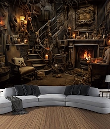 economico -Arazzo Appeso Casa Horror di Halloween Grande Arazzo Murale Decorazione Fotografia Fondale Coperta Tenda Casa Camera da letto Soggiorno Decorazione