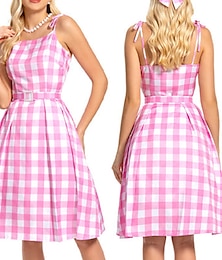 preiswerte -Puppe Kleid Damen Mädchen Film Cosplay Retro Vintage Klassisch & Zeitlos 1950s Rosa Weihnachten Halloween Karneval Kleid Kopfbedeckung