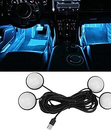 cheap -4-in-1 Car LED Foot Ambient Lights Auto Home Party Atmosphere Decorative Star Lights Colorful Car Interior Night Lamp