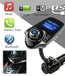 abordables -nouveau t10 mains libres bluetooth kit de voiture lecteur de musique mp3 transmetteur fm 5v 2.1a usb chargeur de voiture 1.44" écran led