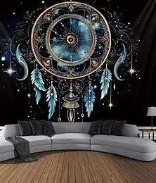 رخيصةأون -لوحة فنية جدارية معلقة من Dreamcatcher Boho، نسيج كبير، ديكور جداري، صورة خلفية، ستارة بطانية، ديكور غرفة نوم المنزل وغرفة المعيشة