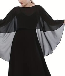 voordelige -Omslagdoeken Damesomslag Moeder Wraps Elegant Effen Mouwloos Chiffon Bruiloftsomslagen Met Pure Kleur Voor Feest Herfst