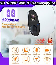 Χαμηλού Κόστους -ενσωματωμένη μπαταρία hd 1080p wifi ip κάμερα ασύρματη κάμερα οικιακής επιτήρησης εξωτερική αδιάβροχη κάμερα υπέρυθρη νυχτερινή όραση έξυπνη αμφίδρομη κάμερα CCTV ήχου