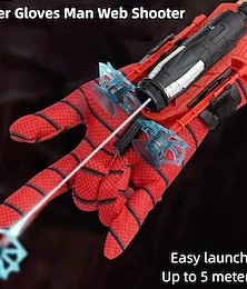 levne -spider launcher pavouk hedvábí pavouk hrdina muž točící hedvábné rukavice černá dětská hračka chlapec měkké kulky mohou být vypuštěny halloween dárek