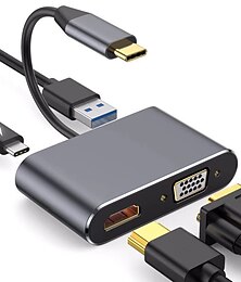 abordables -4k 30hz type c vers hdmi-compatible usb c vers hdmi vga pd adaptateur convertisseur usb 3.0 hub dock pour macbook samsung s20 xiaomi huawei